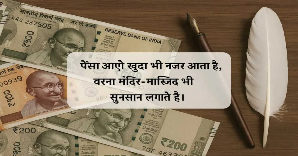 Paisa Shayari in Hindi – पैसे पर 150+ दिल छू जाने वाली शायरियाँ का अनमोल संग्रह