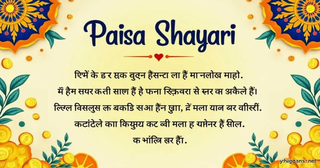 Paisa Shayari in Hindi – पैसे पर 150+ दिल छू जाने वाली शायरियाँ का अनमोल संग्रह