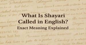what shayari is called in english
