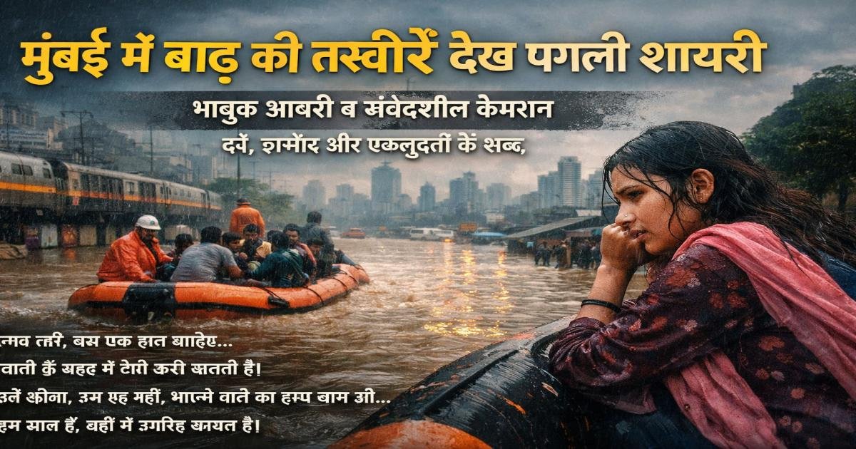 मुंबई में बाढ़ की तस्वीरें देख पगली शायरी — संवेदनशील शायरी व सोशल कैप्शन