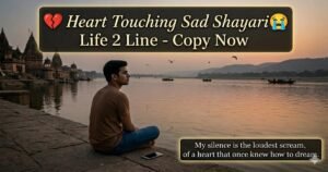 💔 Heart Touching Sad Shayari😭 Life 2 Line Copy Now