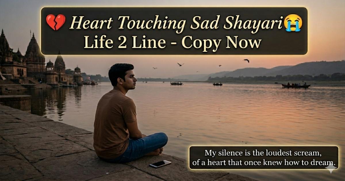 💔 Heart Touching Sad Shayari😭 Life 2 Line Copy Now